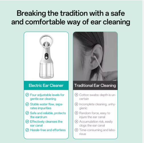 Comparison: Electric ear cleaner versus traditional cotton swab cleaning